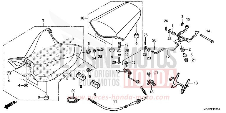 SITZ von NC700S Schaltgetriebe SEAL SILVER METALLIC (NHA14) von 2013
